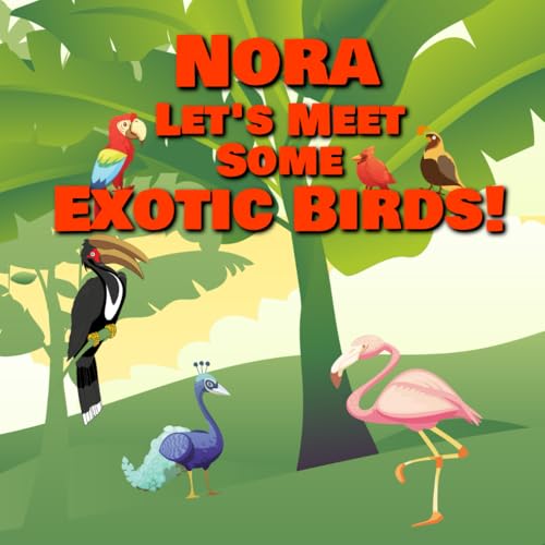 Nora Let’s Meet Some Exotic Birds!: Personalized Kids Books with Name - Tropical & Rainforest Birds for Children Ages 1-3