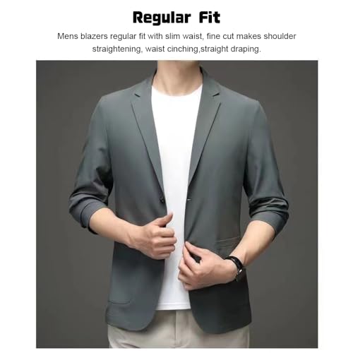 CIADAZ Casacos esportivos masculinos blazers de lapela com bolsos dois botões ajuste regular leve el