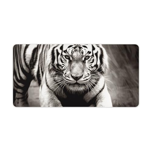 Mouse Pad Protector Blanco y Negro Tigre Grande Impermeable miniatura 1