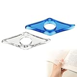 2 Stück Daumenring Seitenhalter,Buchseitenhalter & Buchhalter Daumen,Seitenhalter für Bücher & Seitenhalter,geeignet für Leser, Schüler & Büro(Orquídea violeta transparente,Cristal transparente)