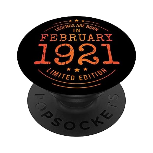 Cumpleaños Febrero 1921 Edición Limitada Regalo February PopSockets PopGrip Intercambiable
