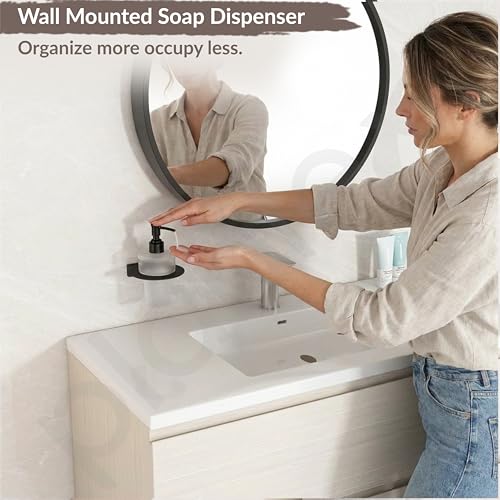 Image of Plantex Liquid Soap Dispenser for Bathroom /Stainless Steel Glass Shampoo Dispenser /Hand wash /Bathroom Accessories - Pack of 1 (Black)