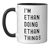 I'm Ethan Doing Ethan Things Ceramic Mug, Black/White