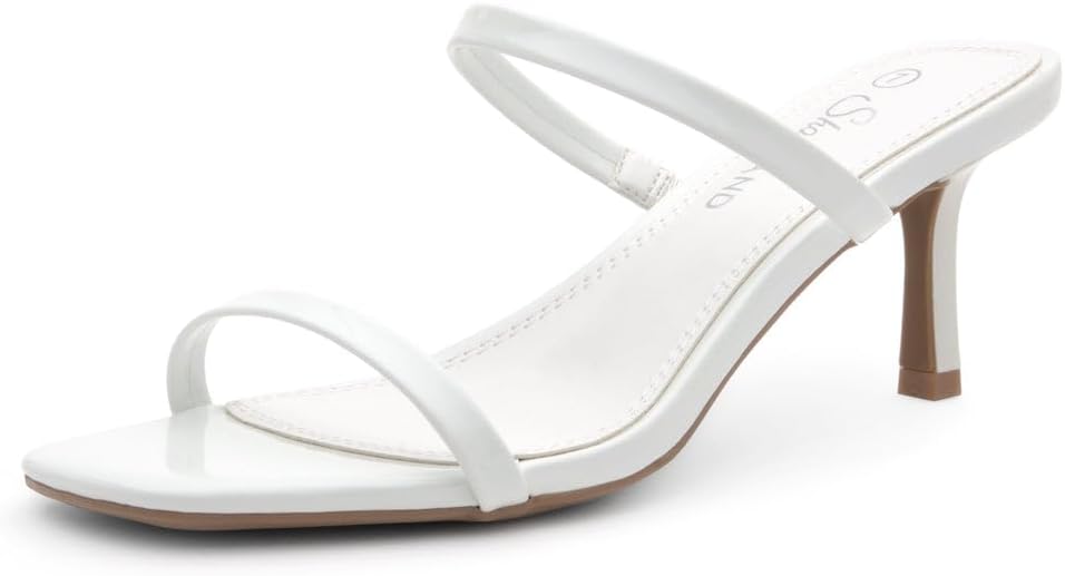 Kitten Heels for Women – Low Heels, Slip-On Open Toe Heeled Mules with 2 Straps, Dressy Short Heeled Sandals for Wedding, Party & Office | Trendy 2025