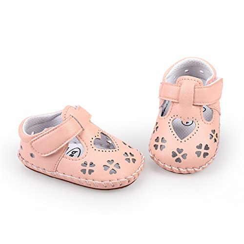 Image of HsdsBebe Baby Boys Girls Pu Leather Hard Bottom Walking Sneakers Toddler Rubber Sole First Walkers Infant Cartoon Slippers Crib Shoes