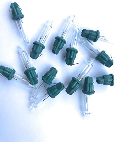 3.5 volt CLEAR Replacement Christmas Mini Light Bulbs - 100 clear mini light bulbs - GREEN Base - 0.12 amp 0.42 watt - (Make Sure of What Volt, WATT & AMP You Need for Your String!!)