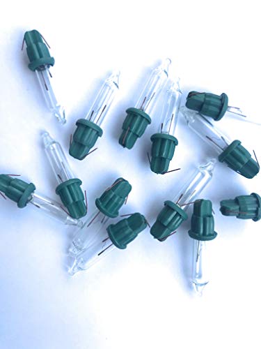 3.5 volt CLEAR Replacement Christmas Mini Light Bulbs - 100 clear mini light bulbs - GREEN Base - 0.12 amp 0.42 watt - (Make Sure of What Volt, WATT & AMP You Need for Your String!!)
