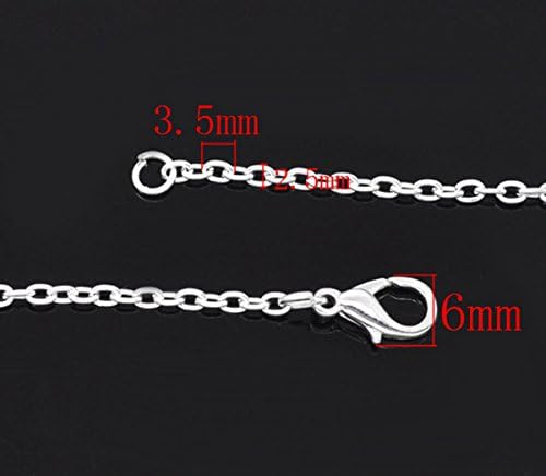 HOUSWEETY 12 Silver Plated Lobster Clasp Link Chain Necklaces 18" - Jewellery Making Findings, DIY Crafts
