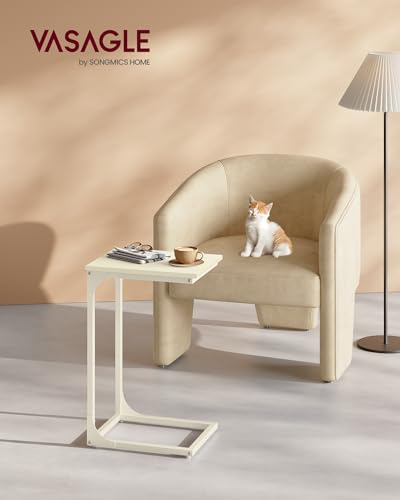 Image of VASAGLE C-Shaped End Table, Small Sofa Side Table with Metal Frame