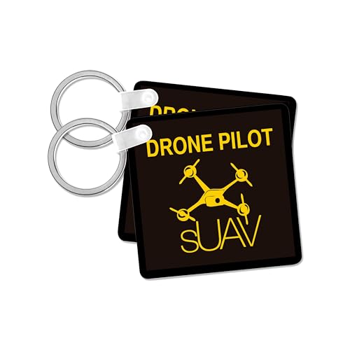 3dRose, Suav Black and Yellow Drone for Pilot, set of