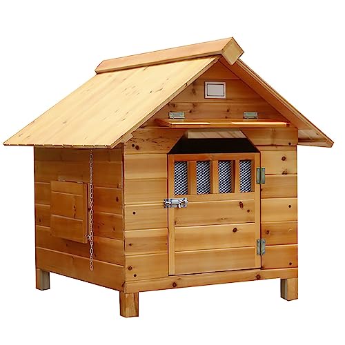 木製犬小屋 屋外&屋内 - 犬用ケージ 犬用犬小屋 冬用 防水 通気性 犬用クレート 組み立て簡単 - 小型犬、中型、大型犬用 猫(S)