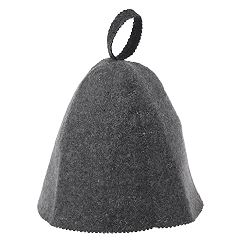 Sauna hat - Wool Felt Hats, Felt hat for Women and Men - Protect Your Head from Heat - Sauna hat/Sauna Cap (Dark Gray)