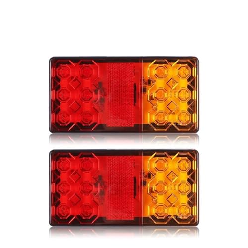 Feux remorque LED 12V 24V carré : signalisation et avertissement d'arret pour camion van