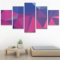 SIGNWIN 5 Panel Canvas Wall Art Modern Art Contemporary Dramatic Geometric Mixed Media Multicolor Patterns for Home Decorations Ready to Hang - 60