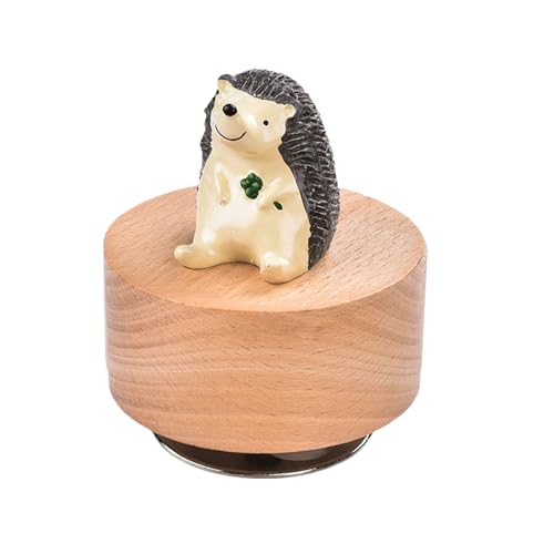 木製オルゴール回転動物フィギュア玩具機械式ムーブメント音楽装飾家の装飾やギフト用手動巻き上げオルゴール