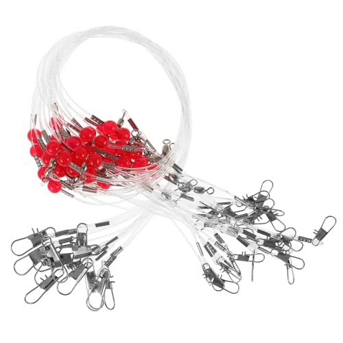 Happyyami 12pcs High-Strength Nylon Fishing Leaders Swivels for Saltwater and Freshwater Tackle Practical Fishing Wire for Lure and Hook Setup