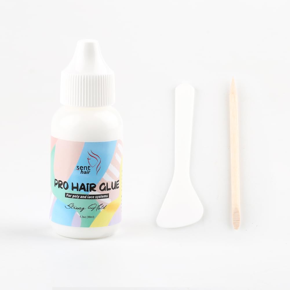 Strong Hold Hair Replacement Adhesive 1.3oz | Non-Toxic, Sweat Resistant & Waterproof | Invisible Bonding Glue for Wigs and Hair Extension Systems