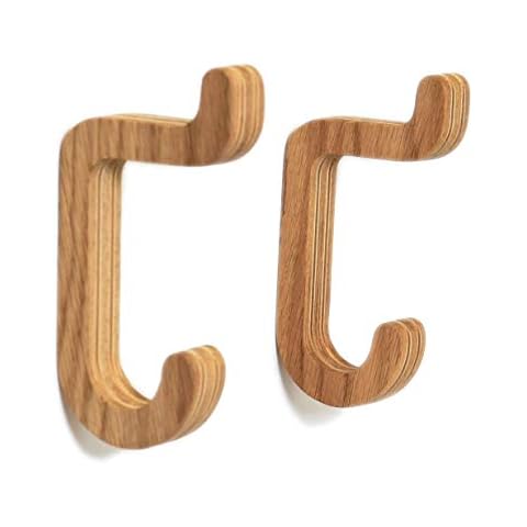 Juego de 2 ganchos de pared de madera minimalista Cover