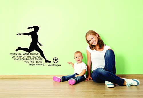 Alex Morgan Wall Decals For Kids Bedrooms Unique Us National Girls Soccer Stickers For Bedroom Sports Designs Vinyl Art Decor For Childrens Walls Cute Girl Alex Morgan Quote Quotes Size (10X10 Inch) #TOP5