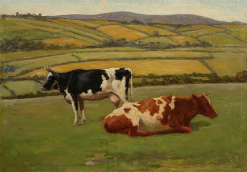 Moderne Art Murale Impression de l'œuvre Ralph Todd deux vaches 60x90