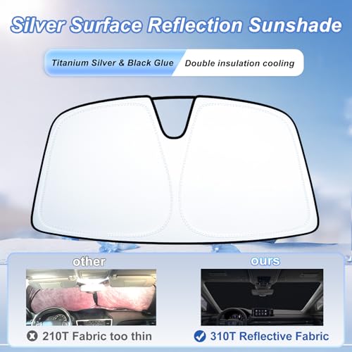 Image of Car Windshield Sun Shade for 2023-2026 Honda Accord| Front Window Sun Visor| 310T Reflective Polyester| UV Heat Insulation Protection| Foldable Sunshade with Storage Pouch