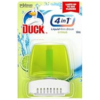 DUCK Toilet Cleaner, Liquid Rim Block, Cleans, Freshens & Fights Stains, Citrus Fragrance, Yellow, 50 ml