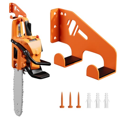 XZHXFX Chainsaw Hanger Wall Mount Heavy Duty Garage Rack with Protective Pad, Orange