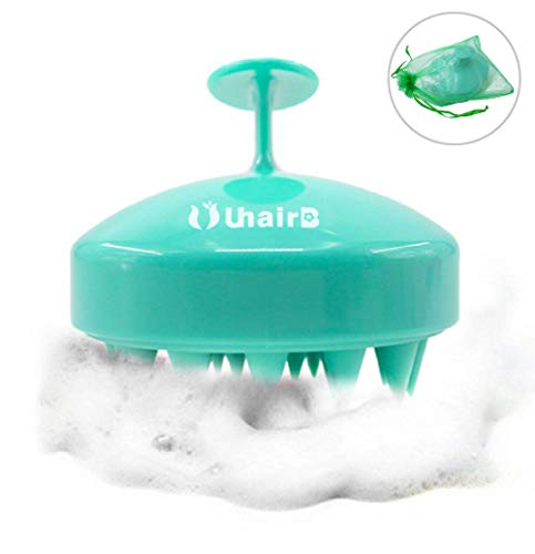 Hair Scalp Massager, UuhairB. Shampoo Brush, Scalp Scrubber and Dandruff Brush for Scalp Care Hair Cleaning Shower, Neck and Body Massager, Soft Silicone Comb for Men, Women, Kids and Pets (Green)