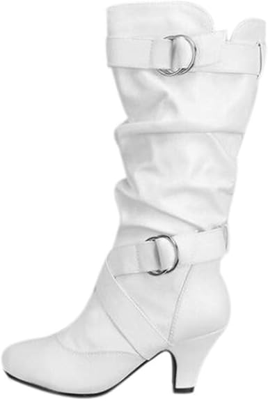 white mid calf booties