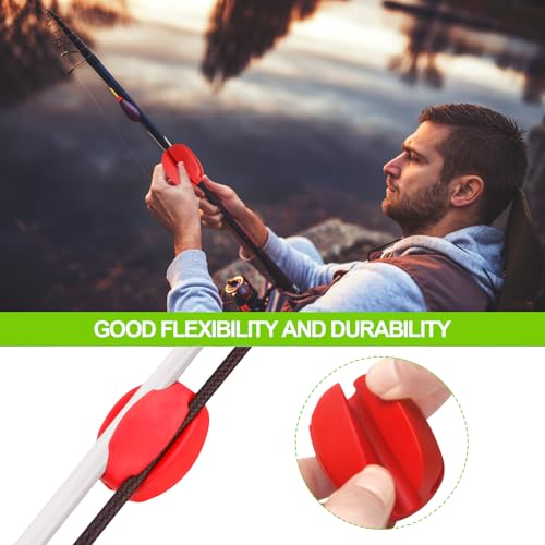10 Pcs Silicone Fishing Rod Holder Straps Portable Fishing Rod Fixing Ball Comes with Fly Fishing Accessories for Fishing Enthusiasts(Polychromatic)