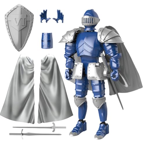 Knight Action Figure, Action Figure 3D Printed Movable, Multi-Functional Collectible Multi-Jointed Figurine Medieval Statue