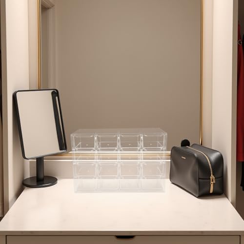 GALPADA Organizador de Joyas Transparente 16 Compartimentos Caja de Almacenamiento de Plástico Cajón Extraíble Organizador de Escritorio para Oficina y Tocador 24 X 15 X 10 CM - imagen 5