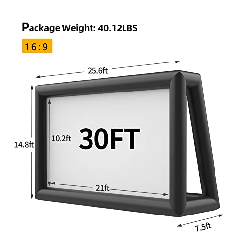 Inflatable Screen Outdoor 30ft with Air Blower, Extra Large Blow Up Projector Screen for Outside Movie Nights Home Theater Backyards Pool BBQ Party Fun, Supports Front and Rear Projection by PPXIA - Image 2
