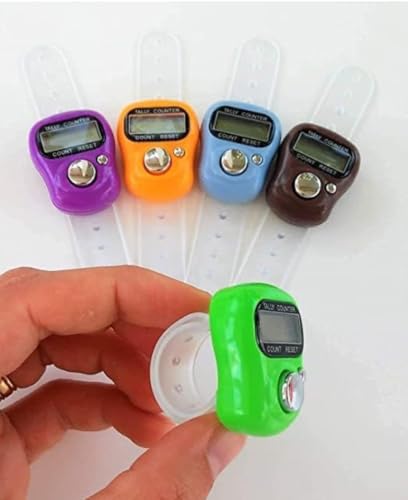 Meerali Creation Digital Tally Counter with Finger Ring, Electronic Hand Clicker for Cricket Umpire and Counting, LCD Display with Count Reset Button, Multicolor (Pack of 3) 3 415aUHcab+L