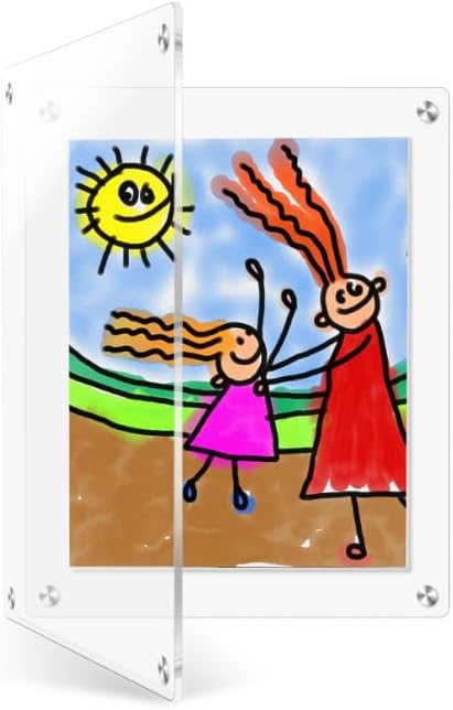11x14 acrylic floating picture frame for wall mount, clear magnetic photo frame for kids artwork,certificates documents frames for family,office,wedding 11x14"for wall