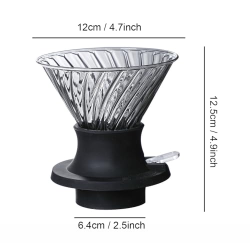 Image of BeeCa Clever Coffee Dripper, All-in-One Coffee Maker Glass Immersion Brewer | One-Switch Control, French Press & Pour Over in One, Beginner-Friendly, 50pcs Paper Filters, Heat Resistant Glass