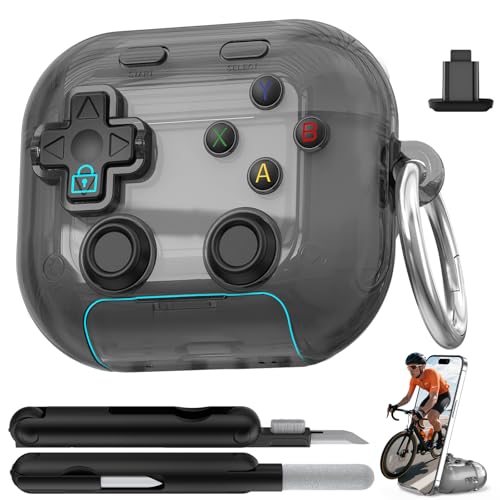 Polislime for AirPods 4 Case Cover 2024 with Safety Lock-Clear Black
