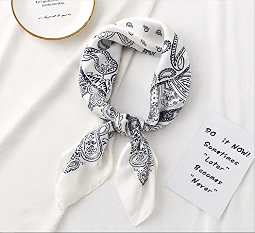 JERLA Silk Feeling Scarf Medium Square Satin Head Scarf hair scarf for Women 27.5 × 27.5 inches3