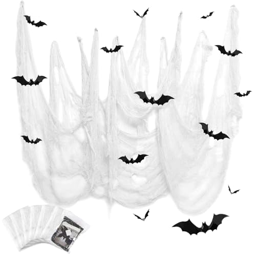 SHIYOUO 6 Pack Halloween Creepy Cloth, White Spooky Fabric Clothes, Halloween Gauze Decoration for Haunted Houses, Party Supplies Indoor Outdoor- 30×72inch White*6
