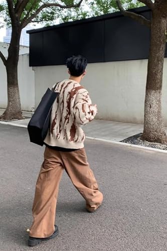 Aesthetic Mens Oversized Sweater Flame Graphic Knitted Sweaters Casual Long Sleeve Pullover Crewneck Sweatershirts4