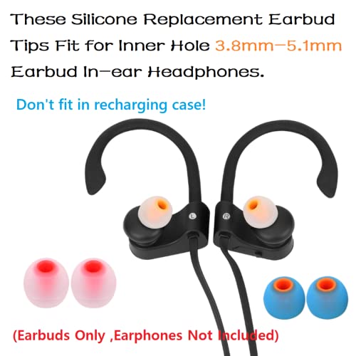 Image of Earbuds Replacement Tips Silicone Earbud Tips Ear Gels Fit for Inner Hole from 3.8mm - 5.1mm Earphones 9 Pairs S /M /L