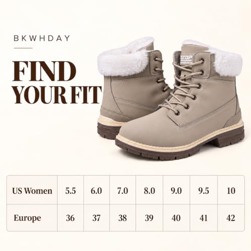 BKWHDAY Winter Boots for Women Snow Boot Waterproof Non Slip - image 8