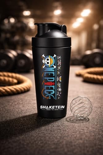 Image of Stainless Steel Gym Shaker Bottle 750ml | Leak Proof Protein Mixer Shaker | BPA Free | Metal Sports Water Bottle for Gym, Workout & Fitness (Anime-29-BLACK)