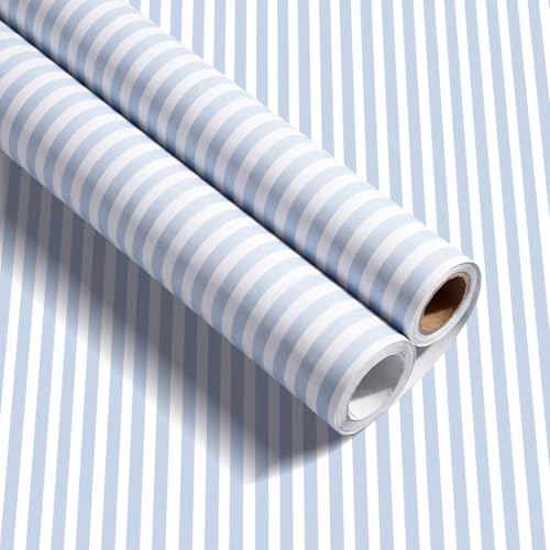 Colarr Blue Striped Peel and Stick Wallpaper 17 x 118 Blue and White Stripe Removable Self Adhesive Wallpaper Decal for School Dorm Bedroom Wall Bulletin Board Cabinet Drawer Poster Decor