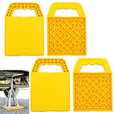 SKJJM 4 Stück Wohnwagen Stützplatten 23 x 17 x 2 cm, Unterlegplatten Wohnwagen, Stützplatten Stapelbar mit Griff, Wagenheber-Pads Stabilisator Stützplatten für Wohnwagen, Wohnmobil und Anhänger