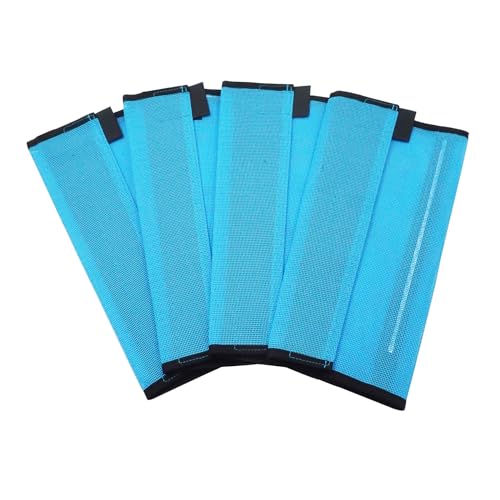 Image of 4 Pack Mesh Fly Boots for Horse - Blue - All Seasons - Solid - Drawstring Closure - Breathable - Protects from Flies - Set of 4