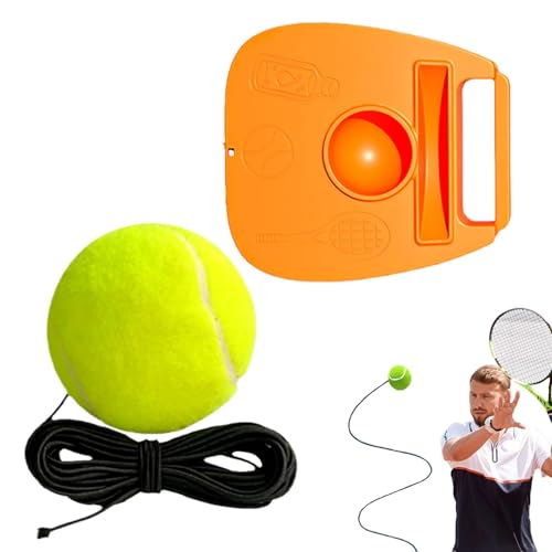 Hailerio Entrenador de rebote de tenis, ayuda de ejercicio para práctica de tenis, herramienta de entrenamiento portátil con pelota de cuerda para adultos o niños principiantes