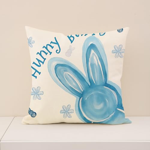 Cojines de Pascua 45x45 cm: pack de 4 fundas de conejo para decorar el sofá de casa 7