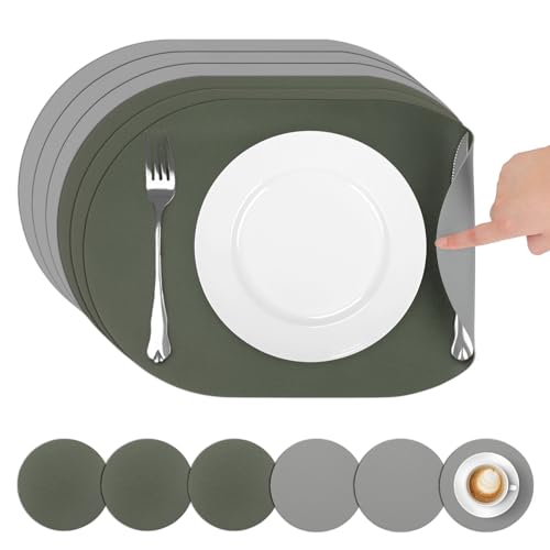 Sets de table anti-tache comfoyar en cuir lavable pour protéger la table des rayures - 2