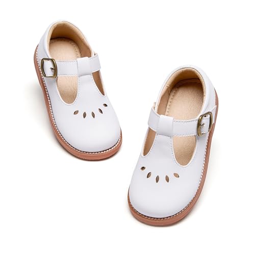 Image of GINFIVE Toddler Girls Dress Shoes Little Kids Flats School Mary Janes Shoes